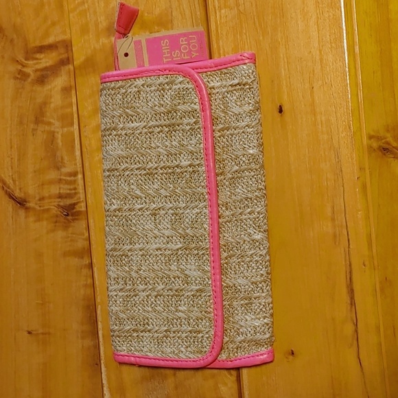 NWT Ardene Straw & Hot Pink Bag - Picture 3 of 11